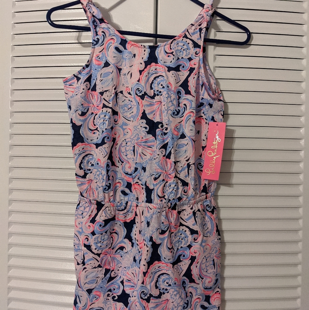 Lilly Pullitzer Girls Cady Romper in High Tide